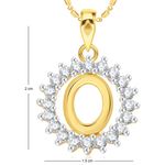 Buy Srikara Alloy Gold Plated CZ/AD Initial Letter O Fashion Jewellery Pendant Chain - SKP1961G - Purplle