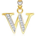 Buy Srikara Alphabet Collection Initial Letter 'W' CZ Fashion Jewelry Pendant Chain - SKP1758G - Purplle