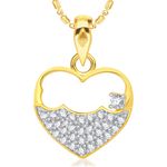 Buy Srikara Alloy Gold Plated CZ / AD Open Heart Fashion Jewelry Pendant with Chain - SKP1984G - Purplle