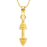 Buy Srikara Alloy Gold Plated CZ/AD Sports n Fitness Dumbell Fashion Jewelry Pendant - SKP2151G - Purplle