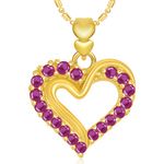 Buy Srikara Alloy Gold Plated CZ/AD Well Designed Heart Valentine Fashion Jewelry Pendant - SKP1909G - Purplle
