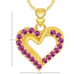 Buy Srikara Alloy Gold Plated CZ/AD Well Designed Heart Valentine Fashion Jewelry Pendant - SKP1909G - Purplle