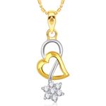 Buy Srikara Alloy Gold Plated CZ/AD Star Heart Fashion Jewellery Pendant Chain - SKP1619G - Purplle