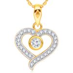 Buy Srikara Alloy Gold Plated CZ / AD Stone in Heart Fashion Jewellery Pendant Chain - SKP1568G - Purplle