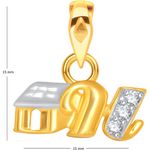 Buy Srikara Alloy Gold Plated CZ/AD Initial Letter H Fashion Jewellery Pendant Chain - SKP1532G - Purplle
