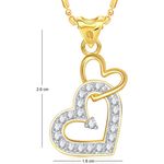 Buy Srikara Alloy Gold Plated CZ/AD Attach Heart Valentine Fashion Jewelry Pendant - SKP1671G - Purplle