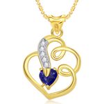 Buy Srikara Alloy Gold Plated CZ/AD Splendid Heart Valentine Fashion Jewelry Pendant - SKP1698G - Purplle