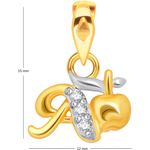 Buy Srikara Alloy Gold Plated CZ/AD Initial Letter A Fashion Jewellery Pendant Chain - SKP1526G - Purplle