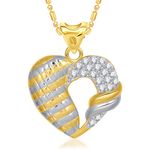 Buy Srikara Alloy Gold Plated CZ/AD Vintage Heart Fashion Jewelry Pendant with Chain - SKP1462G - Purplle