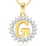 Buy Srikara Alloy Gold Plated CZ/AD Initial Letter G Fashion Jewellery Pendant Chain - SKP1953G - Purplle