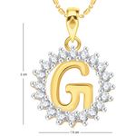 Buy Srikara Alloy Gold Plated CZ/AD Initial Letter G Fashion Jewellery Pendant Chain - SKP1953G - Purplle