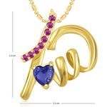 Buy Srikara Alloy Gold Plated CZ/AD Well Crafted Heart Valentine Fashion Jewelry Pendant - SKP1924G - Purplle
