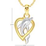 Buy Srikara Alloy Gold Plated CZ/AD Dolphin In Heart Fashion Jewellery Pendant Chain - SKP1829G - Purplle
