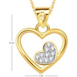 Buy Srikara Alloy Gold Plated CZ/AD Beauteous Double Heart Valentine Fashion Jewelry Pendant - SKP1622G - Purplle