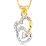 Buy Srikara Alloy Gold Plated CZ / AD Joint Heart Fashion Jewelry Pendant with Chain - SKP1616G - Purplle
