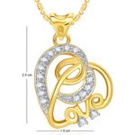 Buy Srikara Alloy Gold Plated CZ / AD Love Heart Valentine Fashion Jewellery Pendant - SKP1675G - Purplle
