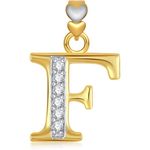 Buy Srikara Alphabet Collection Initial Letter 'F' CZ Fashion Jewelry Pendant Chain - SKP1741G - Purplle