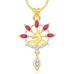 Buy Srikara Alloy Gold Plated CZ / AD Fashion Jewellery Pendant with Chain - SKP2033G - Purplle