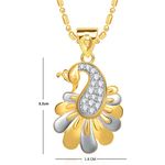 Buy Srikara Alloy Gold Plated CZ/AD Superb Mayur Fashion Jewelry Pendant with Chain - SKP1457G - Purplle