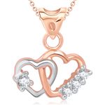 Buy Srikara Alloy Gold Plated AD Art of Love Heart Valentine Fashion Jewelry Pendant - SKP1635G - Purplle