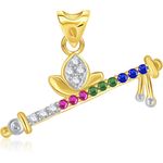 Buy Srikara Alloy Gold Plated CZ / AD Divine Bansuri Fashion Jewellery Pendant Chain - SKP1888G - Purplle