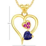 Buy Srikara Alloy Gold Plated CZ/AD Twice Heart Valentine Fashion Jewelry Pendant - SKP1806G - Purplle