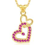 Buy Srikara Alloy Gold Plated CZ/AD Attach Heart Valentine Fashion Jewelry Pendant - SKP1809G - Purplle