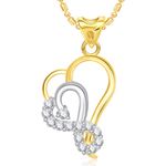 Buy Srikara Alloy Gold Plated CZ/AD Angelic Heart Valentine Fashion Jewelry Pendant - SKP1676G - Purplle