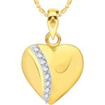 Buy Srikara Alloy Gold Plated CZ/AD CZ Line in Heart Fashion Jewellery Pendant Chain - SKP1986G - Purplle