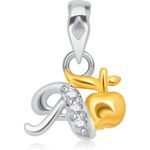 Buy Srikara Alloy Gold Plated CZ/AD Initial Letter A Fashion Jewellery Pendant Chain - SKP1573G - Purplle