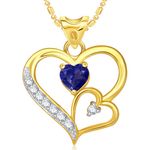 Buy Srikara Alloy Gold Plated CZ/AD Decent Double Heart Valentine Fashion Jewelry Pendant - SKP1686G - Purplle