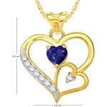 Buy Srikara Alloy Gold Plated CZ/AD Decent Double Heart Valentine Fashion Jewelry Pendant - SKP1686G - Purplle