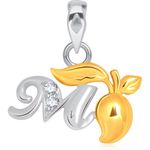 Buy Srikara Alloy Gold Plated CZ/AD Initial Letter M Fashion Jewellery Pendant Chain - SKP1584G - Purplle
