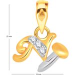 Buy Srikara Alloy Gold Plated CZ/AD Initial Letter N Fashion Jewellery Pendant Chain - SKP1538G - Purplle