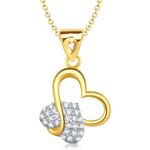 Buy Srikara Alloy Gold Plated CZ / AD Charming Heart Shape Fashion Jewellery Pendant - SKP1303G - Purplle