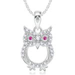 Buy Srikara Alloy Gold Plated CZ / AD Owl Fashion Jewellery Pendant with Chain - SKP2120R - Purplle