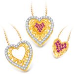 Buy Srikara Superb Heart Valentine Detachable Fashion Jewelry Pendant Set with Chain - SKDP1002G - Purplle