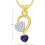 Buy Srikara Alloy Gold Plated CZ/AD Double Heart Valentine Fashion Jewelry Pendant - SKP1779G - Purplle