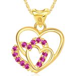 Buy Srikara Alloy Gold Plated CZ/AD Three Heart Valentine Fashion Jewelry Pendant - SKP1817G - Purplle