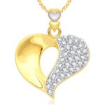 Buy Srikara Alloy Gold Plated CZ/AD Sparkling Heart Fashion Jewellery Pendant Chain - SKP1992G - Purplle