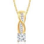 Buy Srikara Alloy Gold Plated CZ/AD Luminous Solitaire Fashion Jewelry Pendant Chain - SKP1409G - Purplle