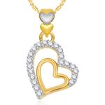 Buy Srikara Alloy Gold Plated CZ/AD Couple Heart Valentine Fashion Jewelry Pendant - SKP1854G - Purplle