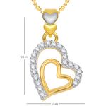 Buy Srikara Alloy Gold Plated CZ/AD Couple Heart Valentine Fashion Jewelry Pendant - SKP1854G - Purplle