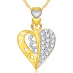 Buy Srikara Alloy Gold Plated CZ/AD Superb Heart Valentine Fashion Jewelry Pendant - SKP1861G - Purplle