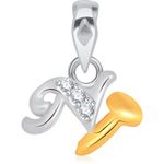 Buy Srikara Alloy Gold Plated CZ/AD Initial Letter N Fashion Jewellery Pendant Chain - SKP1585G - Purplle