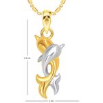 Buy Srikara Alloy Gold Plated CZ/AD Dual Dolphin Fashion Jewelry Pendant with Chain - SKP1879G - Purplle