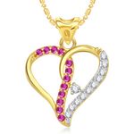Buy Srikara Alloy Gold Plated CZ/AD Decent Heart Valentine Fashion Jewelry Pendant - SKP1878G - Purplle