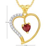Buy Srikara Alloy Gold Plated CZ/AD Red Stone in Heart Valentine Fashion Jewelry Pendant - SKP1693G - Purplle