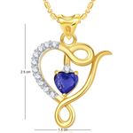 Buy Srikara Alloy Well Crafted Blue Stone Valentine Fashion Jewelry Pendant Chain - SKP1684G - Purplle