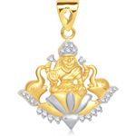Buy Srikara Alloy Gold Plated CZ/AD Goddess Laxmi Fashion Jewelry Pendant with Chain - SKP1432G - Purplle